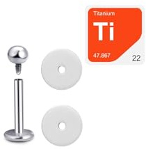 Titan Labret mit Innengewinde Anti Wildfleisch Disc SET gegen Wildfleisch Keloid am Ohr Conch Helix Piercing in 1,2 x 8 x 3mm