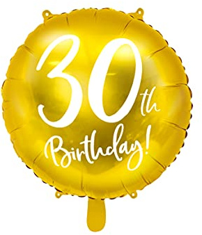 Folienballon 30 Geburtstag Ballon Gold Folienballon Zahl 30 Luftballon Helium geeignet Deko Geburtstag Frauen Männer 45cm