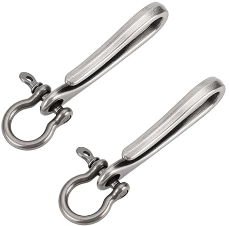 WADORN 2 pz. Portachiavi con Gancio Da Pesca In Metallo, Clip per Cintura, Portafogli, Portachiavi In Argento Antico A Forma di U, Portachiavi Retrò con Clip Da Tasca con Grillo, Portachiavi