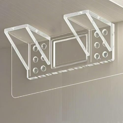 Soporte Balda Autoadhesivas 12 PCS Soporte de Estante Sin Perforaciones 7x15cm Soportes Autoadhesivos Soporte de Estante Autoadhesivos Transparente Adecuado para Armarios de Guardarropa