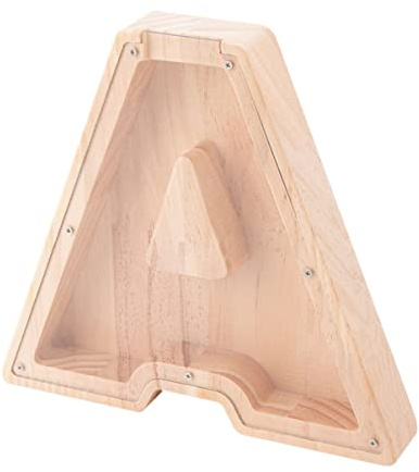 Milisten Alcancía de Madera Forma de Letra Hucha Decorativa para Guardar Dinero Obsequio para Decoración de Madera Coleccionistas
