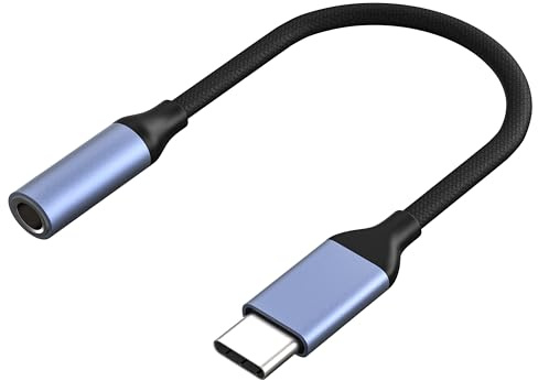 PHONILLICO Câble Adaptateur Audio Voiture/Caque/Enceinte Jack Femelle 3,5mm Compatible pour Smartphone/Tablette/Ordinateur/MP3 Type USB-C