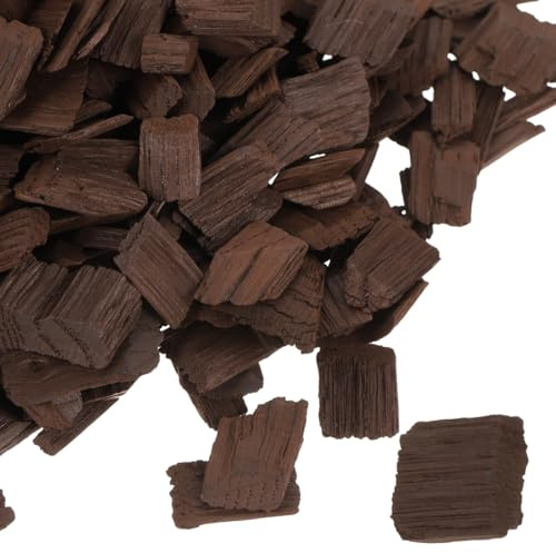 Gatuida Französische Eichenchips Für Rotwein Gedämpft Geröstet 0.59X0.59X0.08 Zoll Weinherstellung Zubehör Für Heimbrauen Whisky Reifung 4G Pro Liter Empfohlen