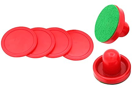 Milisten Resin Air Hockey Pushers and Pucks Set for Fairs and Children's Game Room round 76mm Hockey Game Accessories Replacement Parts Sturdy Red Material
