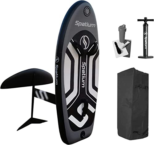 Aufblasbares Flügel-Folienbrett mit Hydrofoil, Zubehör inklusive: Inflatorpumpe, Rucksack, sichere Leine, Fix-Kit für Surfen und Kiteboarden