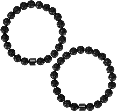 2pcs Lucky Glame Anti-Alcohol Bracelets, Beaded Magnetic Miracle Sobriety Anxiety Bracelet for Men Women Reducing Stop Quit Drinking Liquor Alcohol Cravings Blocker Promoting Emotional Comfort