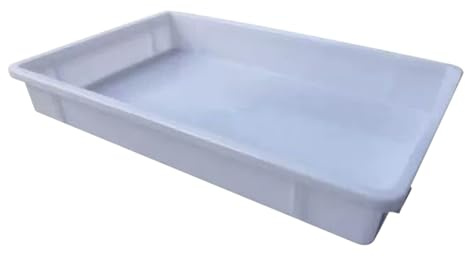 Bac a Vidange Plastique Rectangulaire, Bac Condensat Clim, Empilable, avec Grille de Fond, à Placer sous Les Pots de Fleurs e Les Climatiseurs(White,37x25x7cm/15x10x3in)