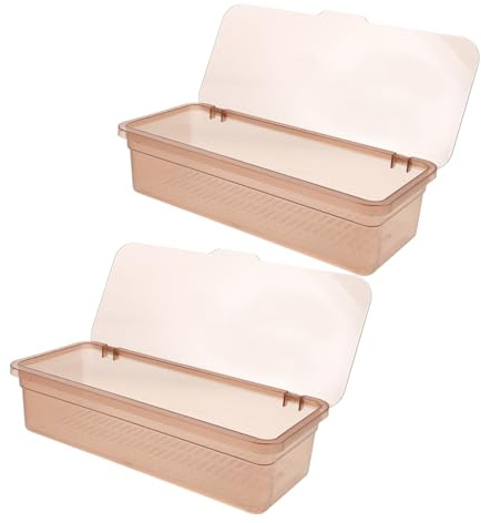 Hemobllo Boîte de Rangement pour Couverts et Baguettes 2 Pièces en Plastique Transparent Égouttoir Intégré Cuisine et Organisation de Vaisselle