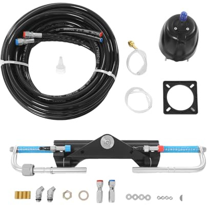 ROGONPDK Kit de dirección hidráulica fueraborda de 150 CV, mecanismo de dirección hidráulica, kit de bomba hidráulica W/mangueras hidráulicas y cilindros hidráulicos, para embarcaciones de 150 CV
