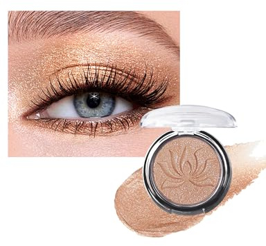 Sombra de ojos con purpurina, color naranja y marrón, paleta de sombras de ojos única, textura cremosa construible, brillo de larga duración, resistente al agua, multiuso, maquillaje de cara y sombra