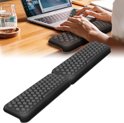 Handballenauflage Tastatur Handauflage - 2 Stück L-Förmige Memory-Schaum Handgelenkauflage, Rutschfeste Ergonomisches Armauflage Schreibtisch, Wrist Rest für Büro Gaming(Schwarz)