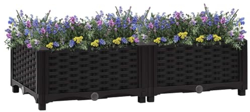 Frdhee Jardinieres Exterieur,Lit surélevé 80x40x23 cm Polypropylène,Cache Pot Plante Interieur pour Porche, Terrasse