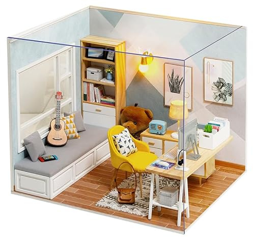 Kit per casa delle bambole giocattolo creativo divertente fai-da-te, coinvolgente miniatura carina casetta prefabbricata modello adorabile dolce di Natale per bambini Legame