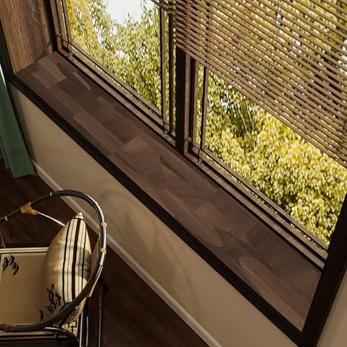 Wood Grain Window Sill Mat - Dustproof Waterproof Window Sill Cover Windowsill Protector for Dogs/Plants/Cats, PVC Narrow Bay Window Seat Cushion Pad DIY Cutting Non-Slip(B,60x25cm(23.6x9.8in))