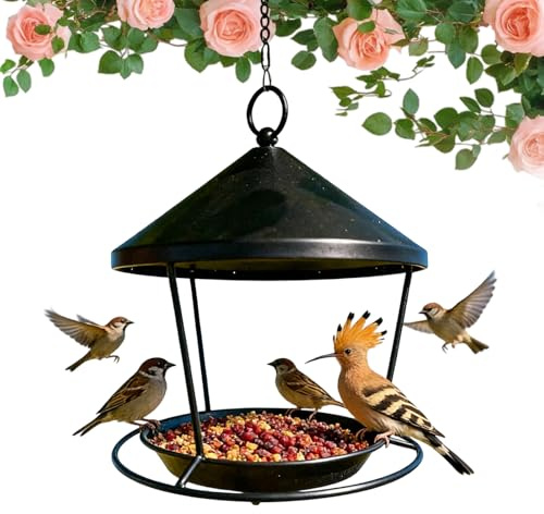 Mangiatoia sospesa - Mangiatoia per da esterno, unità sospesa in metallo, stazione di cibo per animali selvatici | Accessorio da giardino resistente alle intemperie, elemento decorativo da cor