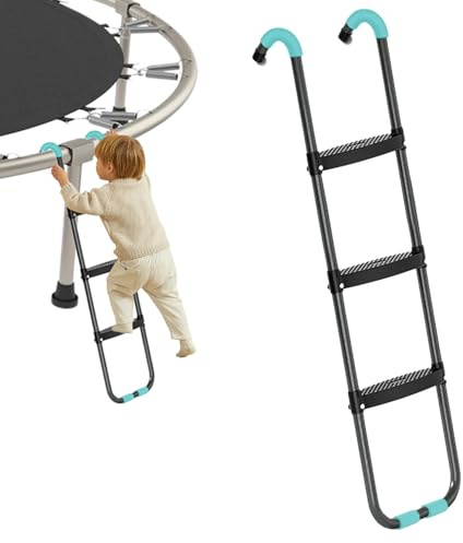 Kixolazr Ladder for Trampoline, 2 Steps/3 Steps Wide Universal Trampoline Ladder, Accessories for Children Kids