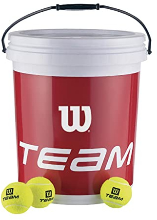 Wilson Tennis Balls, Team Trainer, Bucket with 72 Balls, Yellow, WRT131200