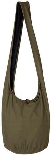 PANASIAM Schulterbeutel Damen & Herren - Große & leichte Schultertasche | Unisex Baumwolltasche, Umhängetasche, 2 Größen mit Reißverschluss & extra Innentasche, robust & pflegeleicht, Baumwolle