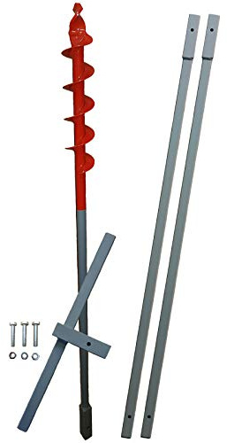 3m Erdbohrer mit 50mm Bohrkopf -VERLÄNGERBAR- auch als Brunnenbohrer, Handerdbohrer, Erdlochbohrer, Brunnenbohrgerät, Pflanzbohrer, Zaunbohrer, Pfahlbohrer UVM. einsetzbar ! …