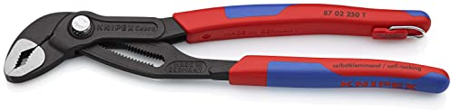 Knipex 87 02 250 T Cobra Water Pump Plier with Soft Handle and Tether Attachment Point, Multi-Colour, 250 mm