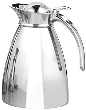 Esmeyer 305–077 Pichet Isotherme Empire, Double paroi 18/8, incassable Contenu : 1,0 L, Passe au Lave-Vaisselle, Acier Inoxydable, Argent