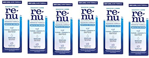 Renu Advanced Formula Multi-Purpose Solution, Triple Disinfectants, Travel Size, 2 fl oz (Pack of 6)