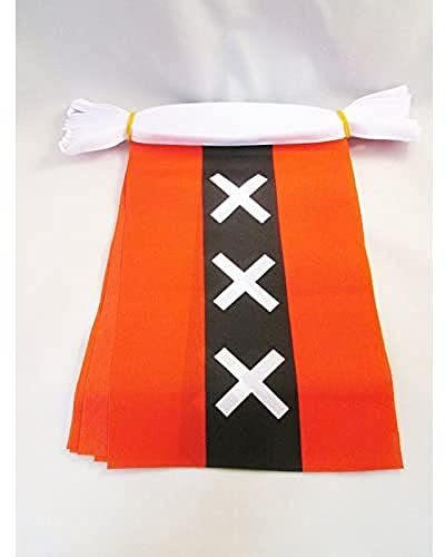 AZ FLAG Festone Amsterdam 12 m 20 bandiere Poliestere Leggero 45x30 cm