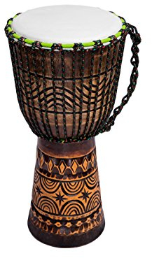 Mienloco Trommel ohne Ziegenfell Djembe Drum in sehr hochwertiger Qualität inkl. Reisetasche (40cm)