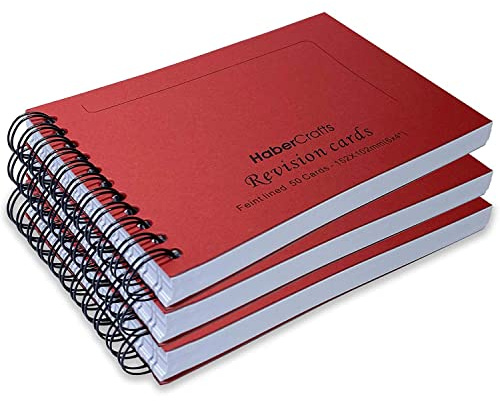 Habercrafts Revisionskarten, Lernkarten, Buch, Karteikarten, liniert, Lernkarten für Prüfungen, dick, 140 g/m², A6, 15,2 x 10,2 cm, linierter Block (3 Bücher, 150 Blatt)
