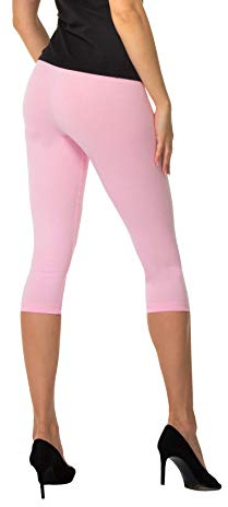 BeComfy Damleggings, 3/4, capri, av bomull, många storlekar och färger, ogenomskinliga leggings, röd, svart, grafit grå, vit, blå, rosa, beige, ROSA, 40