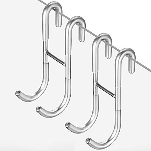 ecooe Gancio Accappatoio Doccia Ganci per Box Doccia Set di 2 con Copertura in Silicone, Gancio Appendi Asciugamano per Porta Doccia, Supporto per Tergicristallo per Doccia