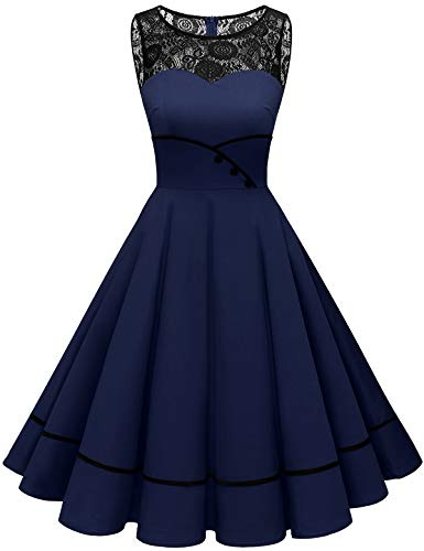 Bbonlinedress Robe Vintage Femme Années 50s 60s Audrey Hepburn de Soirée Cocktail Mariage Fête