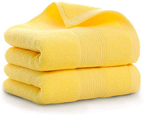 Lchkrep Bathroom Hand Towels (14x30 inch), Home Soft Cotton Super Soft Highly Absorbent Hand Towel for Bath, Hand, Face, Gym and Spa,(Yellow 2 Pack)