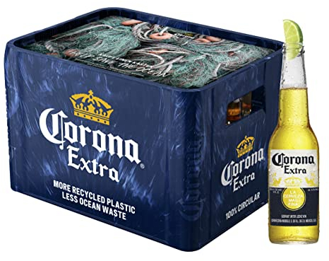 Corona Extra Premium Lager Flaschenbier, MEHRWEG im Kasten, Internationales Lager Bier, 20er Kiste (20 x 0.355 l)