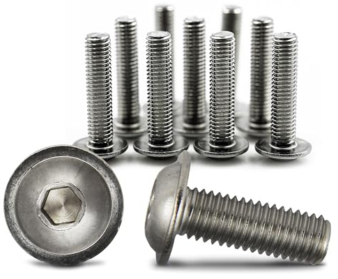 PROTECH 5 Stück Linsenkopfschrauben M12x40 Edelstahl Flansch V2A rostfreier A2 Innensechskant Linsenschrauben Flanschschrauben ISO7380