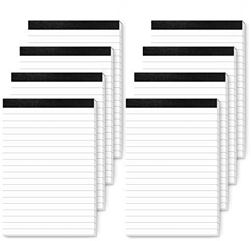Lot de 8 petits blocs-notes A6 de 10,2 x 15,2 cm, bloc-notes ligné de 10,2 x 15,2 cm, bloc-notes de serveur, petit bloc-notes de poche avec 30 feuilles dans chaque bloc pour l'école et le bureau