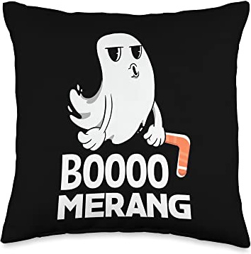 Boomerang Ghost Boomerang Player Boomerang Thrower Sports Throw Pillow