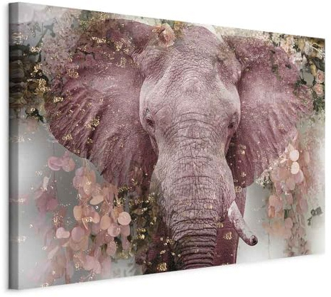 murando - Leinwandbild Porträt rosa Savanne, 90x60 cm, 1-teilig, Wohnzimmer