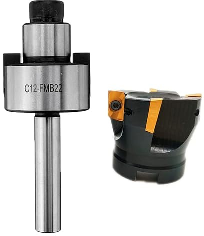 ICAMAS Portaherramientas C12 FMB22 + Cabezal de Corte 400R 50mm, fresadora de Cara, máquina CNC, Torno, fresado de Carcasa, 1 Juego