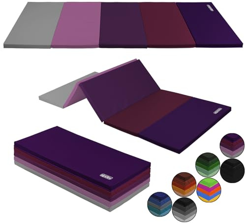 ALPIDEX Esterilla de gimnasia 185 x 78 x 3,2 cm plegable colchoneta de ejercicio suave de suelo deportiva para el hogar niños adultos, Color: