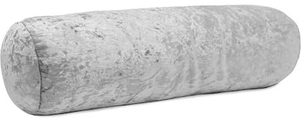 Lancashire Textiles Round Bolster Sofa and Bed Pillow – Soft Pillows for Maternity, Nursing, Post-Surgery, Neck, and Back Support Cushions (Silver, Pack of 1, Size - L60 cm x D17cm x H17cm)