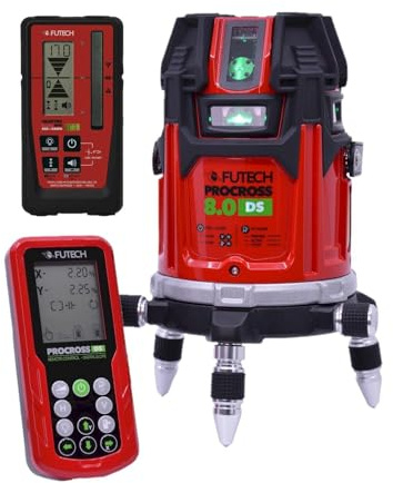 FUTECH Procross 8.0 DS - Láser de línea verde + nivel láser Quattro MM