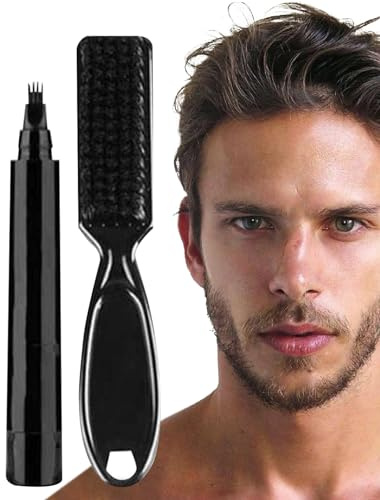 Penna riempitiva per barba, Tintura per barba impermeabile da uomo, Mascara da Barba per Barba, Baffi e Sopracciglia, Colorazione Barba per Uomo, Riempi, Modella e Definisci la tua Barba
