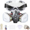 Sumeber Cubierta reutilizable profesional de la mitad de la cara con gafas de protección - Equipado con 2 filtros y 6 filtros de algodón para pintura industrial, gas, protección, manualidades, pintura