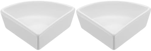 BESPORTBLE 2 Pcs Hamster Feeding Bowl Triangle Corner Food Dish Small Animal Food Bowl Food and Water for Sugar Gliders Water Dispenser for Hamster Toy Hedgehog Supplies Ceramics White Pet
