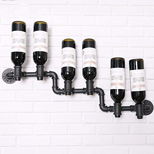 Generico Portabottiglie a Parete Portabottiglie Decorazione da Parete Portabicchieri Portabicchieri da Parete in Ferro Ristorante Bar Scaffale per Bicchieri da Vino, Armadietti per Vino