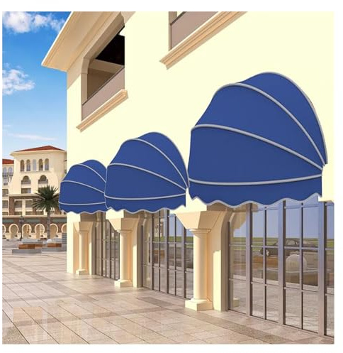Plegable Marquesina Toldo Al Aire Libre Protección Ultravioleta Tejadillo Exterior Protección, Parasoles Tejidos Impermeables Visera Dosel para Cubierta, Patio(Color:Blue,Size:135cm)