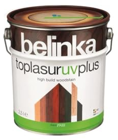Belinka Toplasur UV Plus Lasure pour bois d'extérieur, 2,5 l, protection UV, résistante aux intempéries, pour bois en extérieur, couleur : incolore