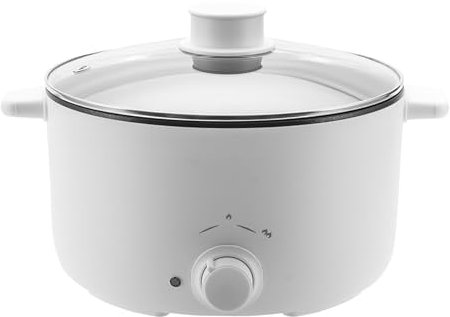 5L Pentola Elettrica con Vaporiera, Fornello Multifunzione Portatile, Temperatura Regolabile a Tre Velocità, Rivestimento Antiaderente, Resistenza alle Alte Temperature e Maniglia Antiscottatura