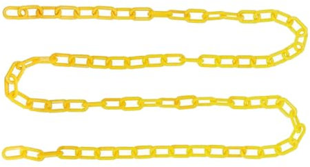 Kettenverbindung mit Sicherheitsbarriere, Sicherheitskette - Achtung Sicherheitskettenverbindung - gelbe Dekoration für Kettengliederbarriere, Sicherheitskette mit hohen Gesichtern